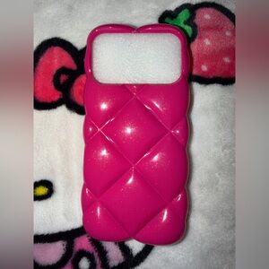 Iphone 17 Pro Max Pink Quilted Phone Case